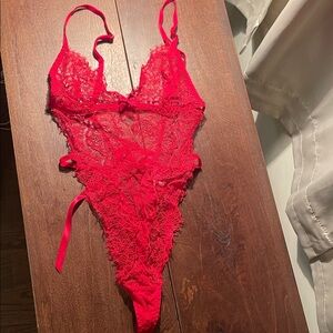 Victoria's Secret Red Lace Chemise